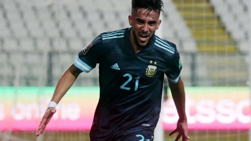 El escobarense Nicolás González es titular en Argentina contra Uruguay por las eliminatorias